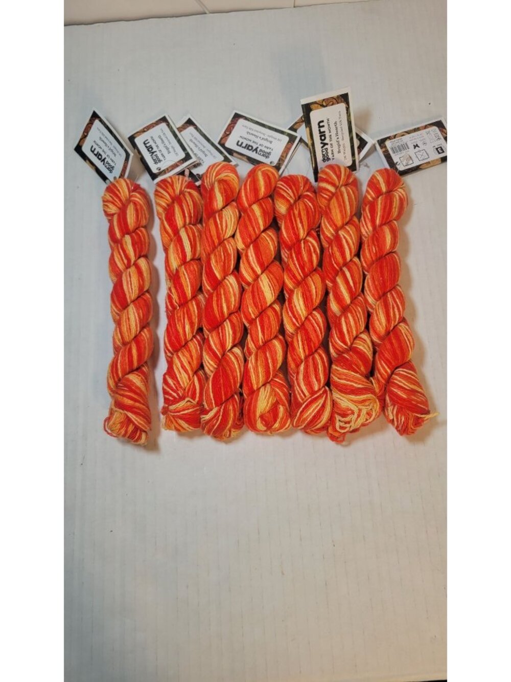 7 Skeins Darn Good Yarn DK Weight Hand Dyed Recycled Silk Yarn In Brigid's Heart